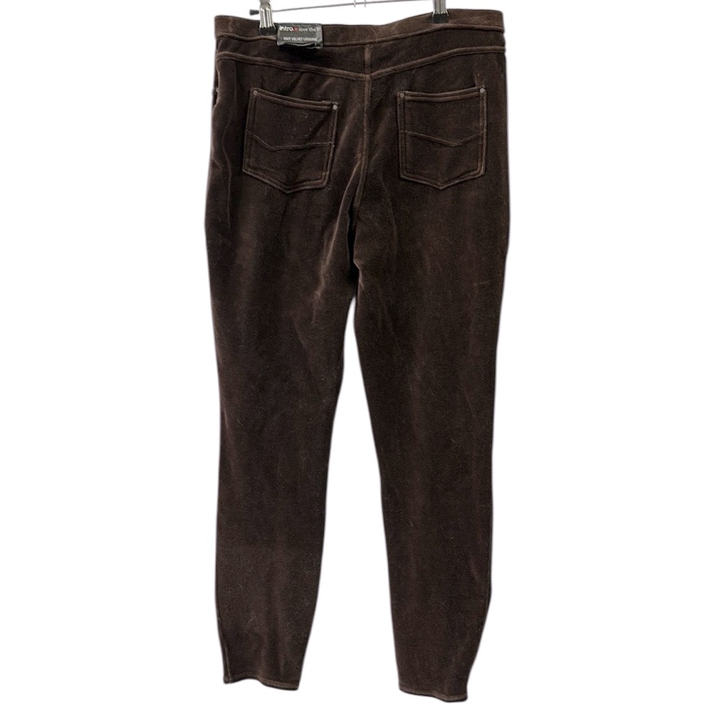 Intro Love The Fit Brown Velvet Slimming Look Comfort Waist Legging Women Medium - Picture 5 of 8